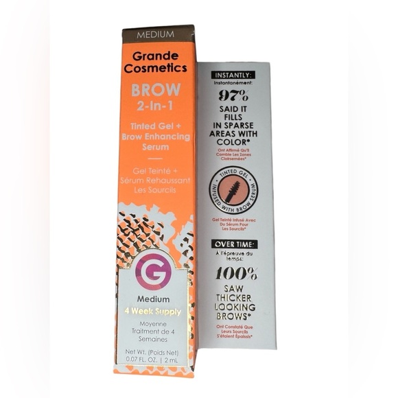 Grande Cosmetics GrandeBROW 2-in-1 Tinted Brow Gel + Brow Enhancing Serum BNIB - Picture 3 of 16